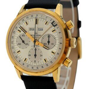 Wakmann 40mm Men's Vintage Chronograph Triple Calendar Valjoux